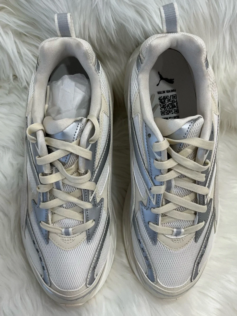 Puma‎ Morphic Retro Sneakers Warm White/Puma Silver Men’s Size 10